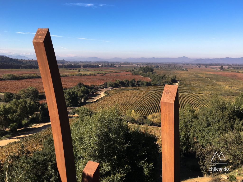 Vista do mirante na vinícola Clos Apalta