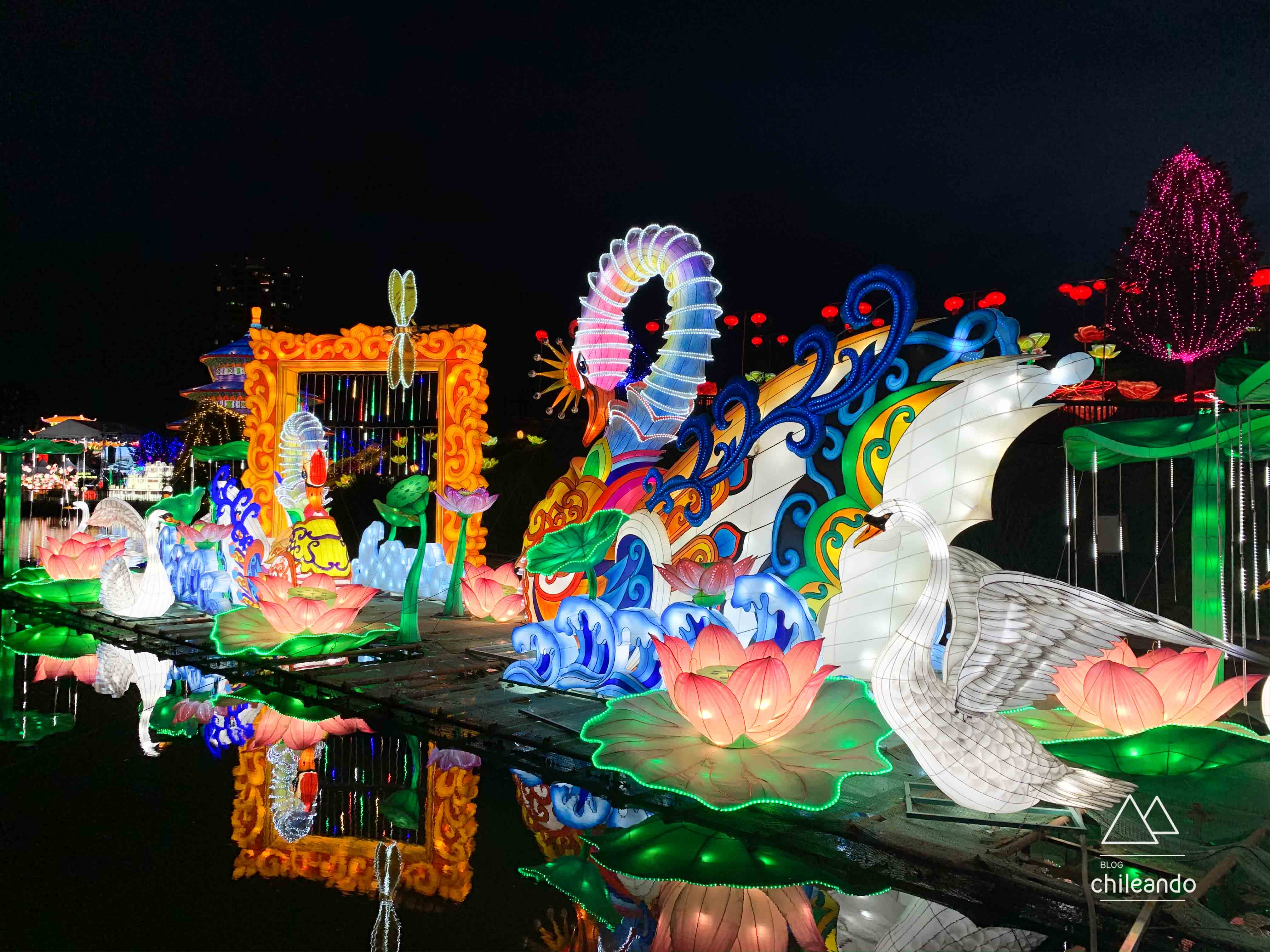 Festival de Luzes da China em Santiago funciona todos os dias