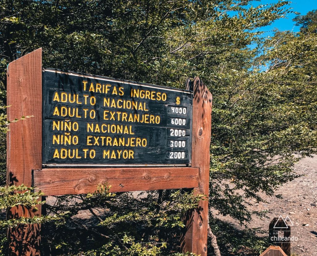 Tarifas para entrada no Parque Conguillío