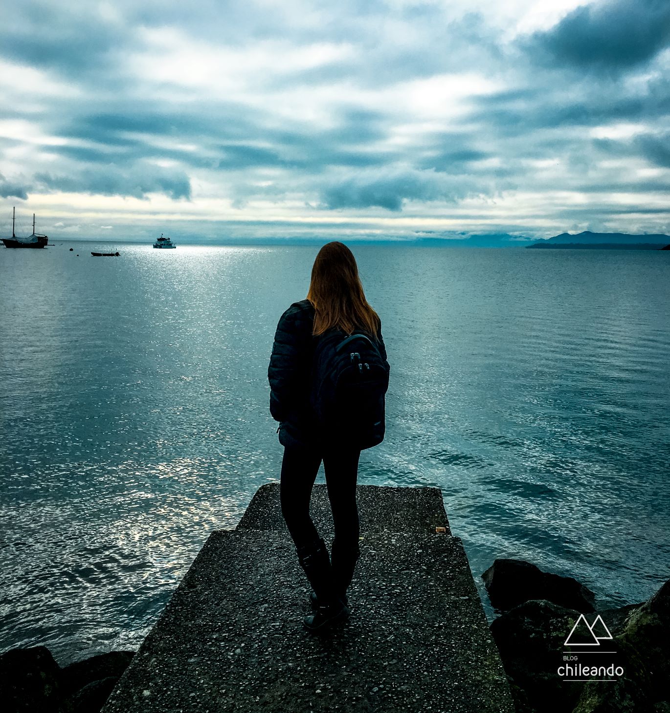 Vista para o lago Llanquihue e seus vulcões escondidos