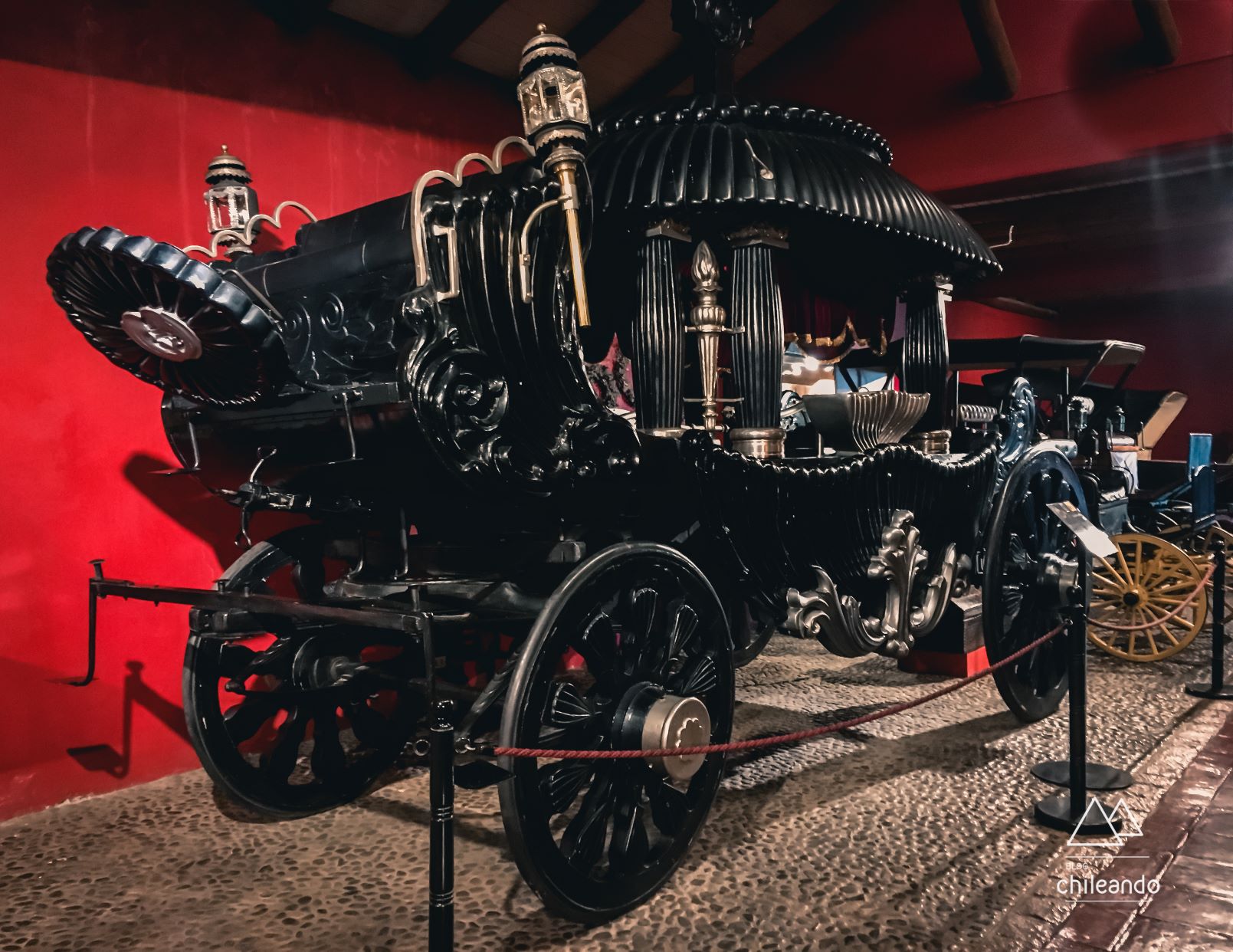 Área das carruagens no Museu Colchagua