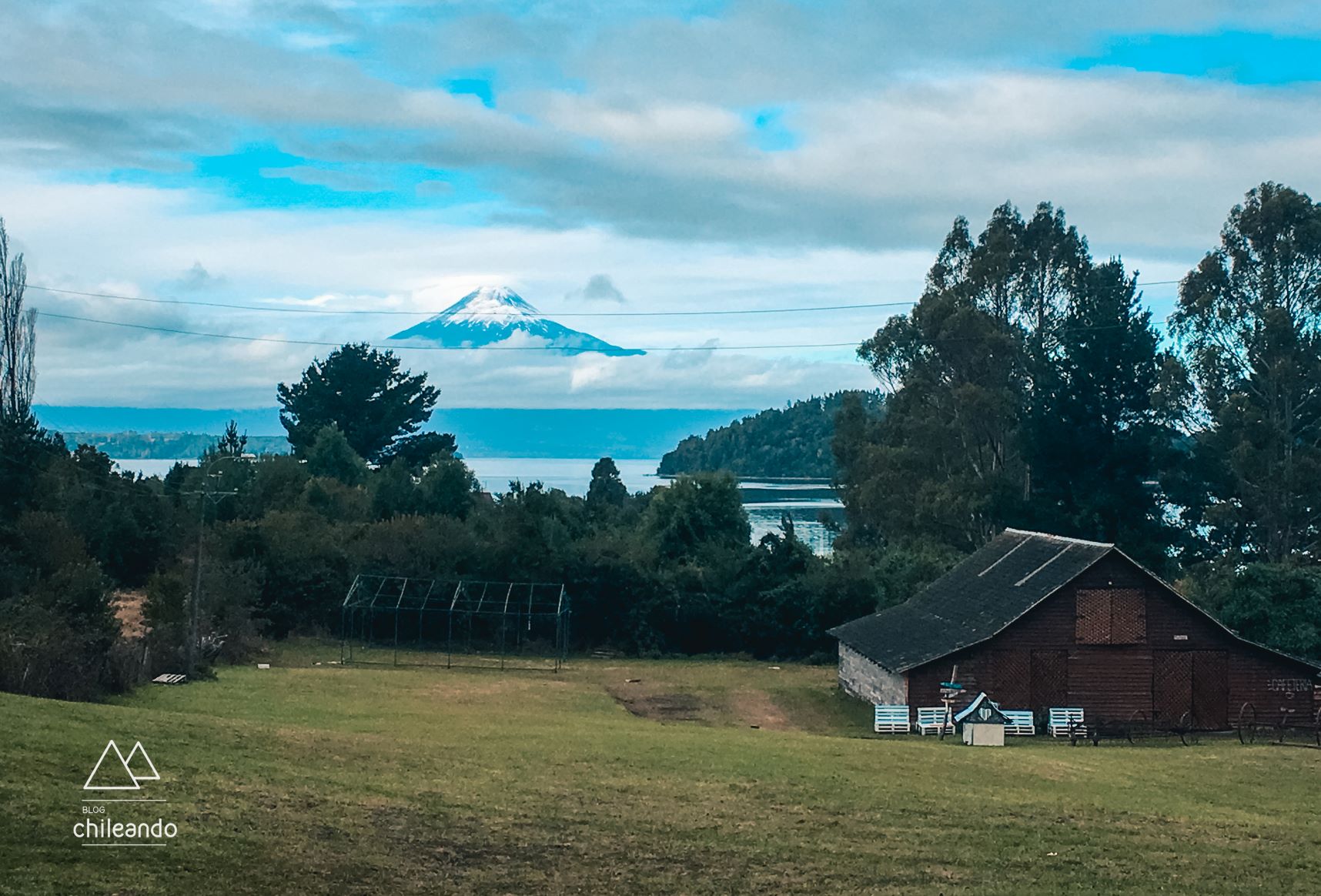Vista do vulcão Osorno a caminho de Los Rios
