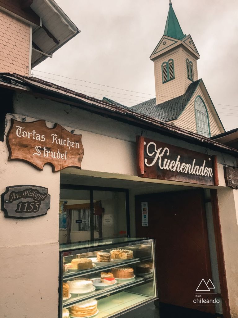 A sobremesa kuchen é vendida em Frutillar