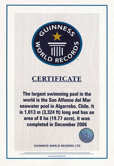 Certificado Guinness recebido em 2006