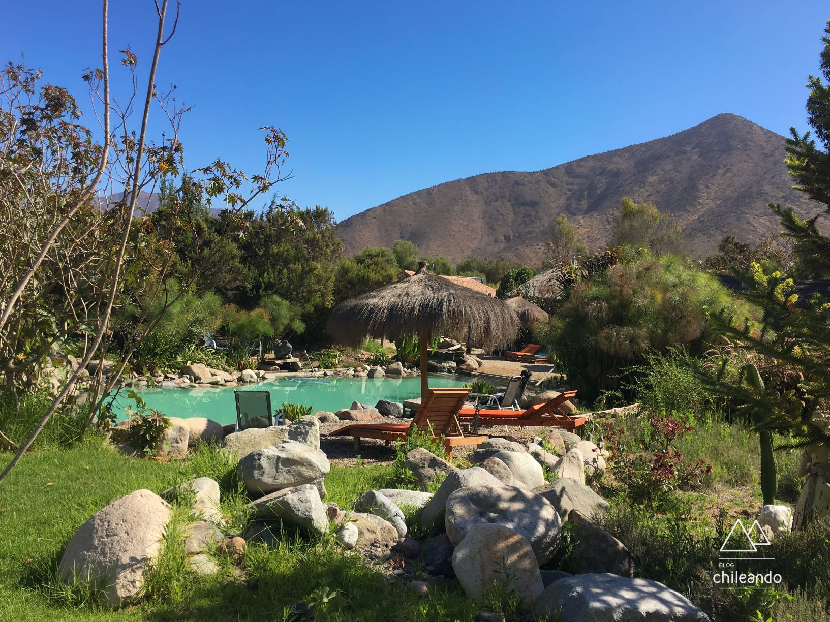 Área da piscina natural do Refúgio El Molle