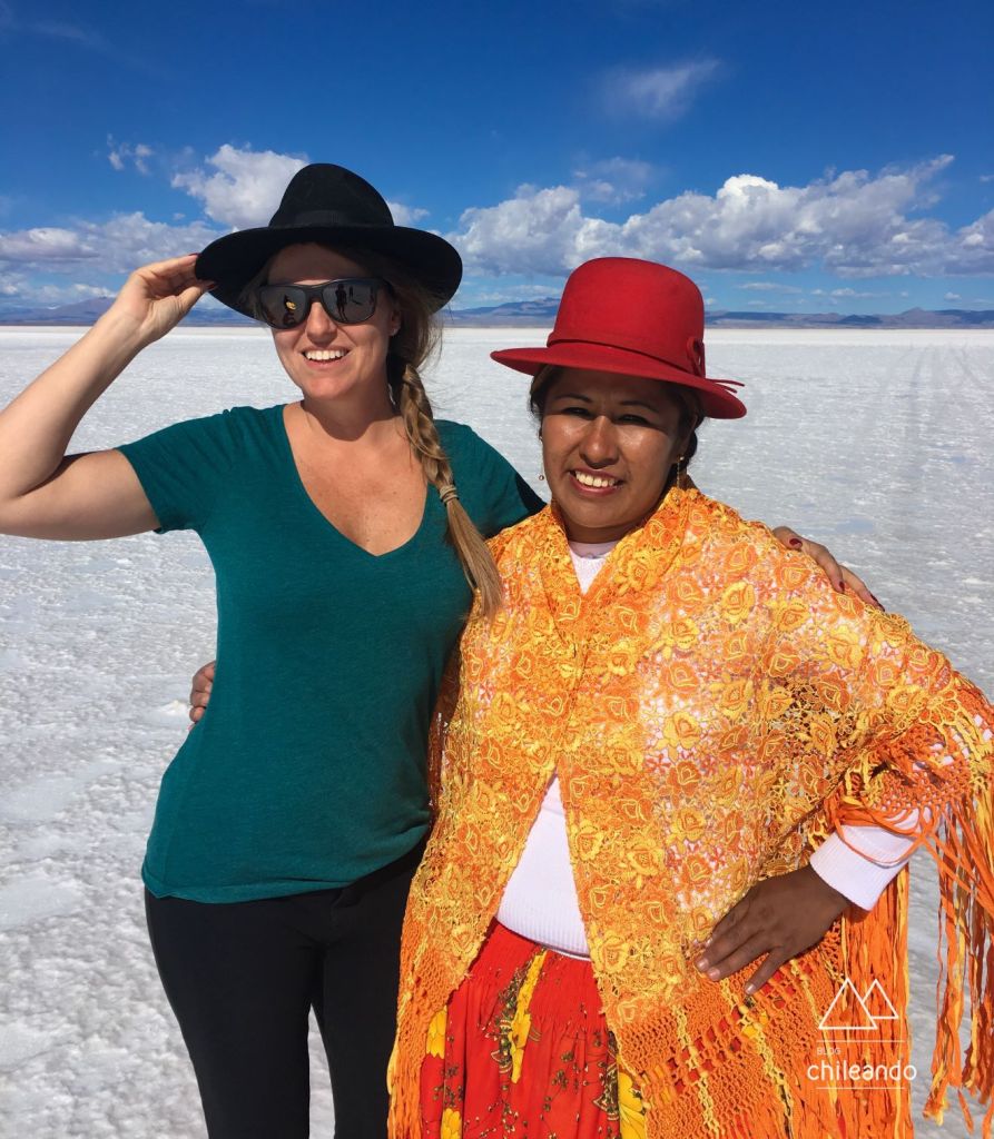 Foto no Uyuni com a querida cholita Carla