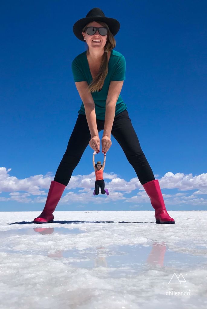 Fotos em perspectiva no salar de Uyuni